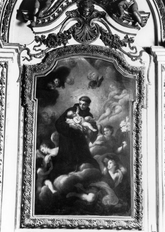 Sant'Antonio da Padova con Ges&ugrave; Bambino e angeli (pala d'altare